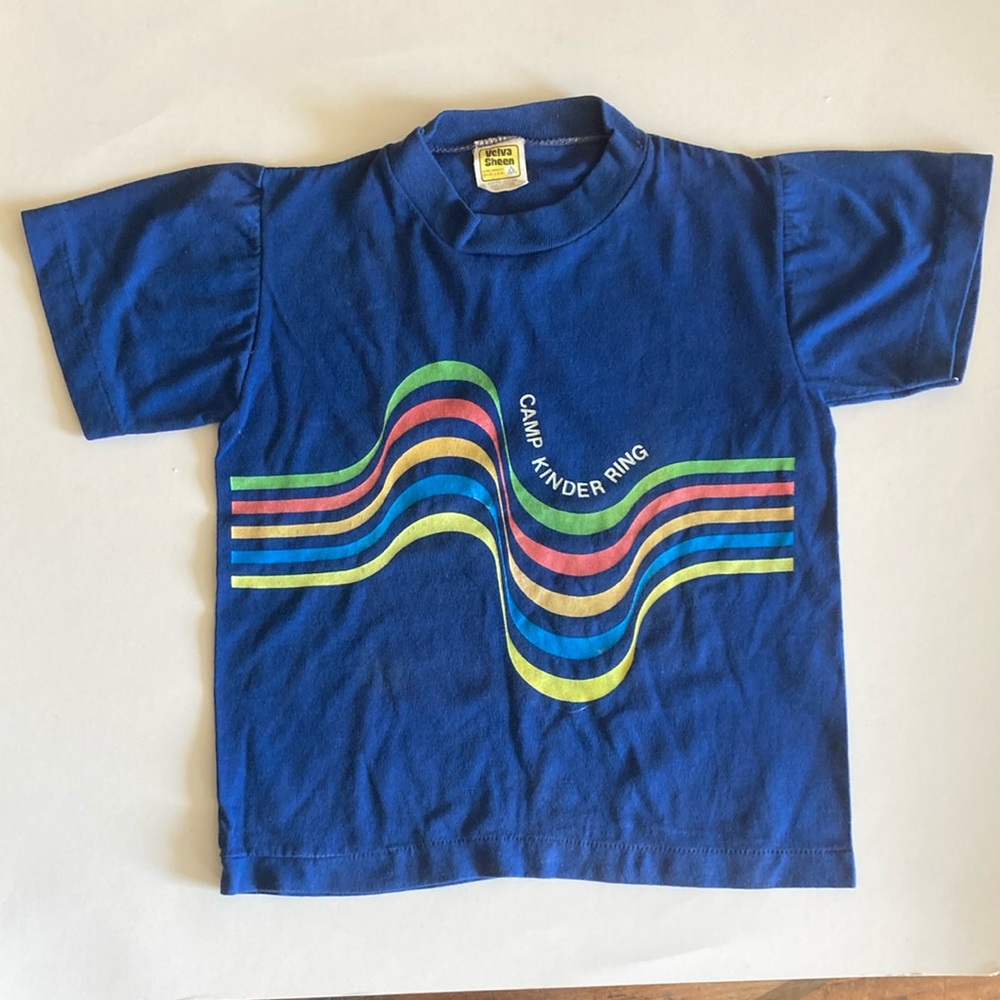 Velva Sheen vintage 80s single stitch camp tee Youth size S (6-8) unisex